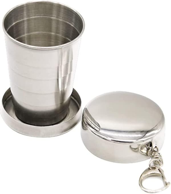 Hopfällbar Mugg, Campingmugg Hopfällbar Campingmugg Teleskopisk Rostfritt Stål