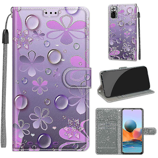 Yhteensopiva Xiaomi Redmi Note 10 Pro Purple Petals case kanssa