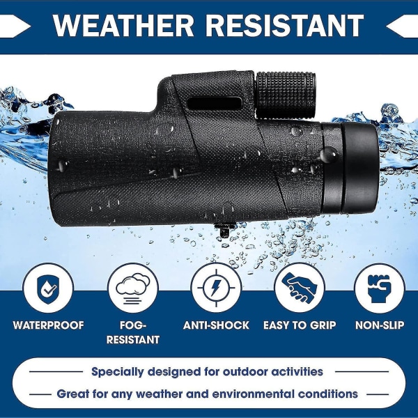 12x50 High Definition Monocular Telescope, Bak-4 Prism Vandtæt Mono