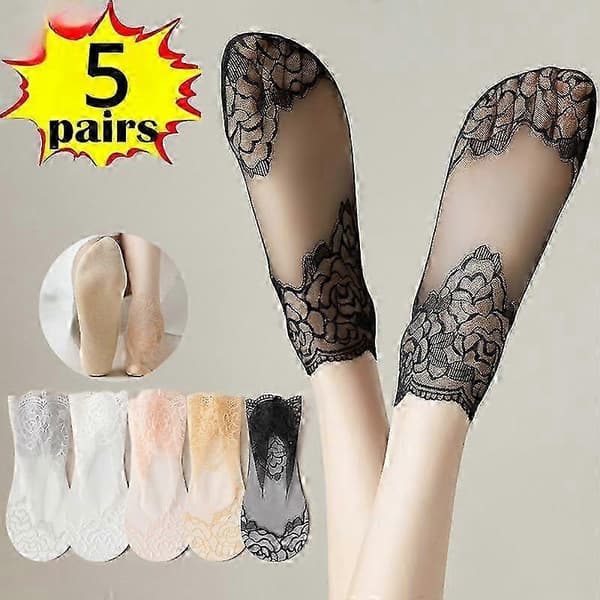 25-26 5 par ultratynde mesh blonde strømper til kvinder grey 5 Pairs