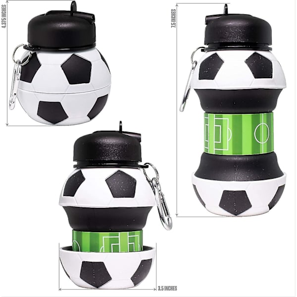 Kokoontaittuva silikonipallovesipullo lapsille-Yvan Soccer Ball