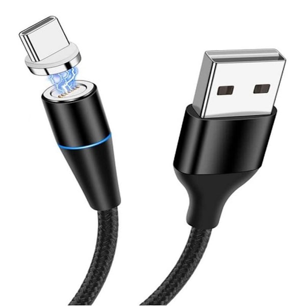Magnetkabel USB til USB-C Sort 5A 1 Meter