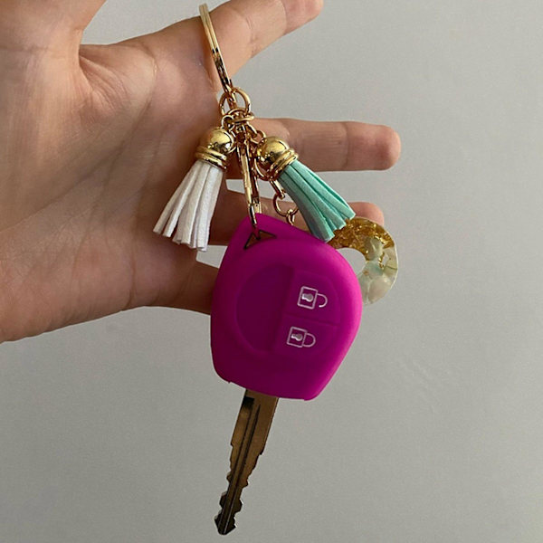 Silicon Car Key Cover til Sx4 Swift Grand Vitara Liana Celerio Jimny Key Case Nøglering Alarm, Rød