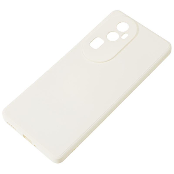För Oppo Reno10 5G Gummerat TPU- phone case Candy Color Fiberfoder Anti- cover White