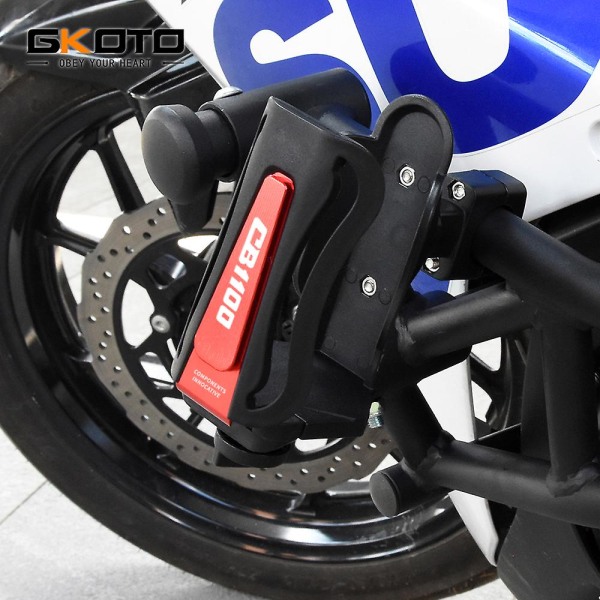 Til Honda Cb 1100 Cb1100 Cb1100rx Cb1100ex Motorcykel Crash Bar Vandflaskeholder Beslag Drikkeholder Justerbar| | silver