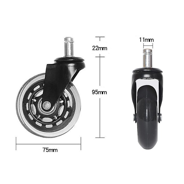 Kontorstolhjul Erstatning 360 Rotasjon Stol Caster