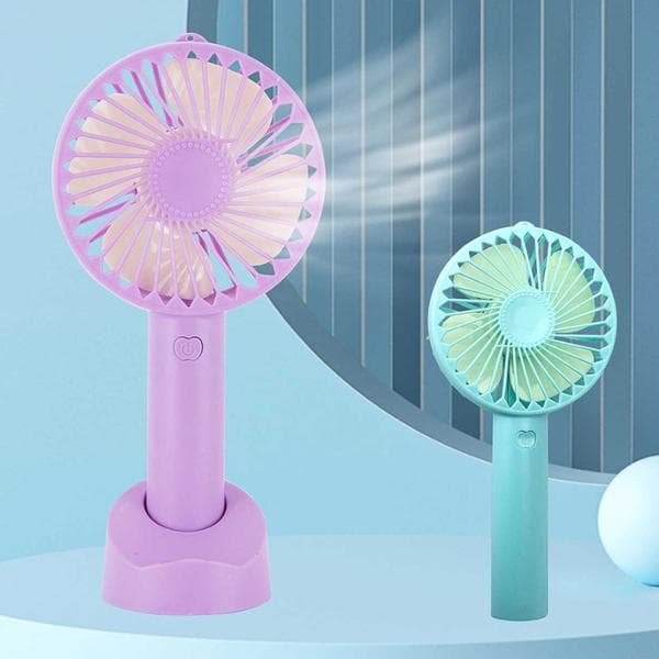 Mini bærbar ventilator med bordstativ USB genopladelig hvid hvid white