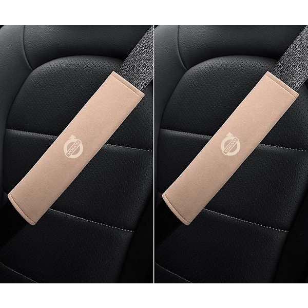 ATCL Säkerhetsbälteskuddar i mocka för Volvo XC60/XC40/S90/S60 (par, beige)