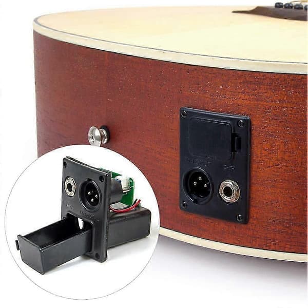 5-bands akustisk gitarr EQ förförstärkare set förstärkare tuner LCD piezo pickup equalizer system med mikrofon pickup tillbehör