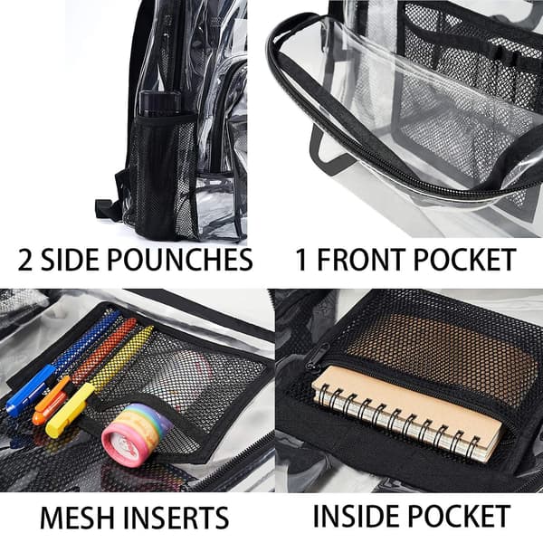 Kirkas reppu, kestävä PVC-läpinäkyvä reppu