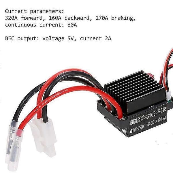 Skip og båt 6-12V børstet motorhastighetsregulator ESC 320A for RC-bil