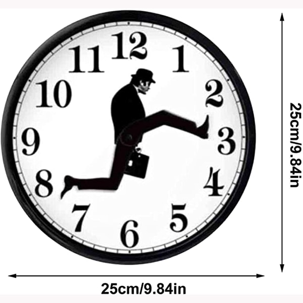 Komedieinspirert Ministry of Silly Walk Veggklokke Funny Walking Silent Mute Clock Home Decor-klokker til stuen,svart