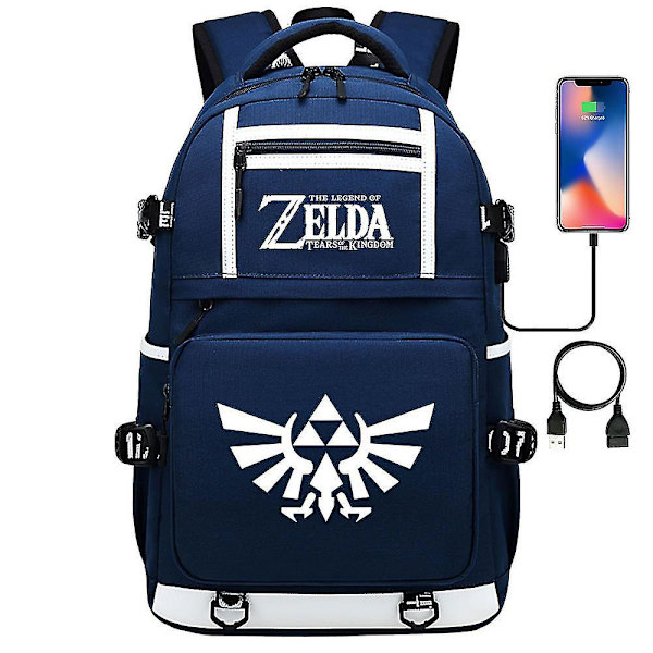 Breath Of The Wild Eye Game Fans USB Ryggsäck - Cosplay Student Skolväska För Unisex - Resedator Laptopväskor 3