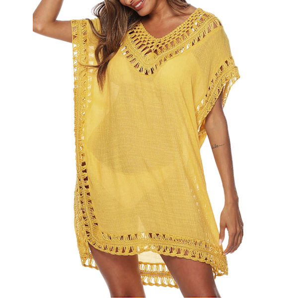 Baddräkt Cover Ups Swim Cover ups för Plus Women Batwing ärmar
