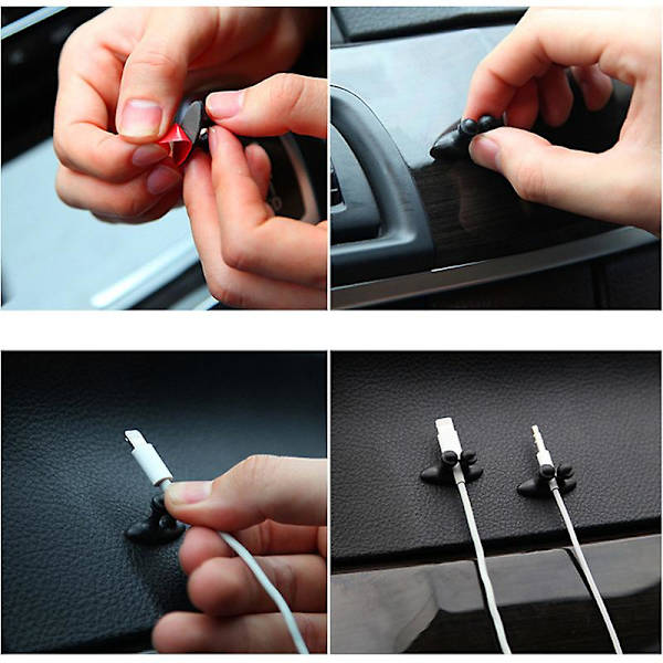 5 15kpl USB -kaapelin organizer Johdinkela kuulokepidike johtopidike Toimistopöytäpuhelinkaapelit Silikoniside Kiinnitin Johdon hallinta| | B-5Pcs
