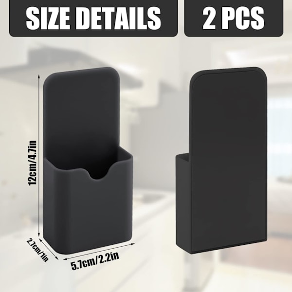 2 kpl Magneettinen kynämerkkipidike, S-kokoinen magneettikynäkynäpidike Organizer Kotitoimisto (musta)