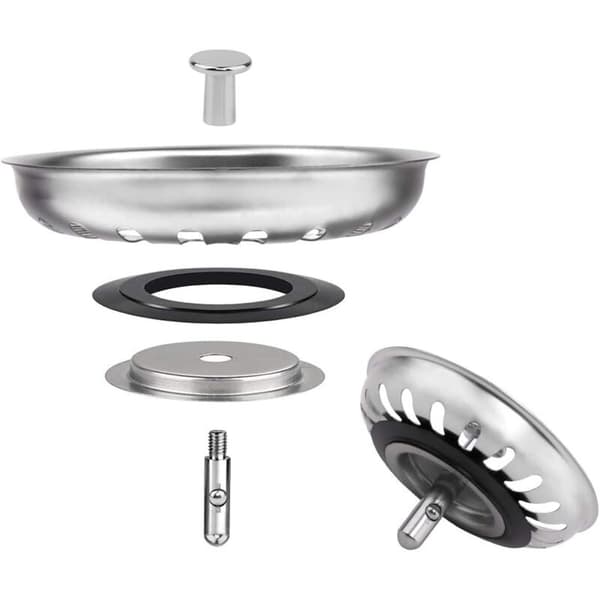 Vaskesilpropp i rustfritt stål for kjøkken og bad - Diameter 79 mm (2 stk) Grey