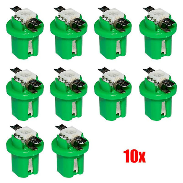 10 kpl T5 B8.5d 5050 1 Led 12v Auto Instrument Light Auto Keskikonsoli Vaihtolamppu A/c Paneelit Lamppu Auton sisustustarvikkeet|koristelamppu| Green