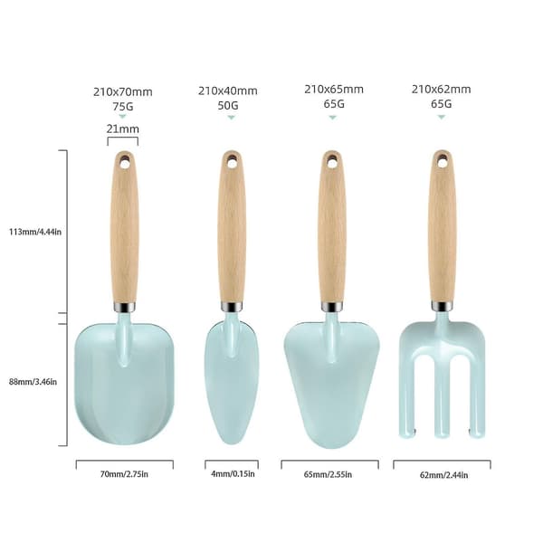 Trädgårdsredskapsset, mini 4 st handspade, planteringsspade, kratta set för barn White