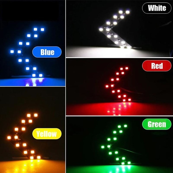 2stk Led Blinklys Bil Ryggespeil Indikator Varsellys Sikkerhet Kjøring 14smd 12v Led Ryggespeil Speil Lys| | White