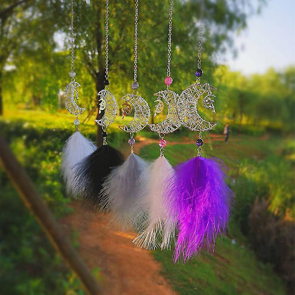 Bilfjäderhängen Fluffig fjäder Mjuk hängande bilprydnad Ny dekoration hängsmycke Presenter Bilinredningstillbehör - prydnadsföremål Purple