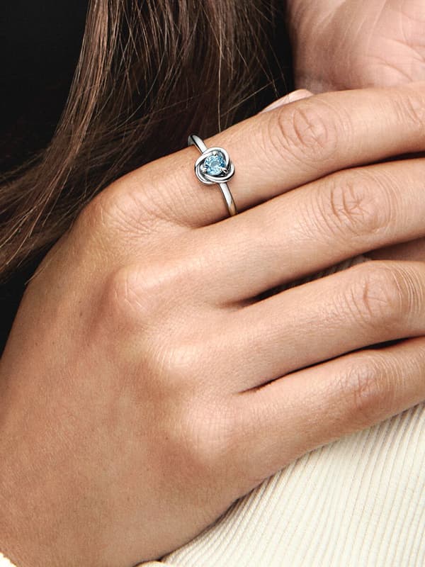 Pandora - Mars Sea Aqua Blå Evighetsring - Sterling silver Circumference: 58mm