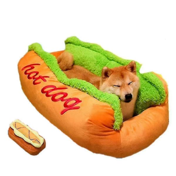 Hotdog-design Pp Bomuld Dybe Sovepladser Til Små Hunde