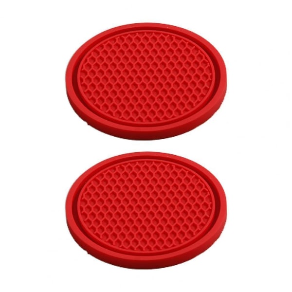 2kpl Liukumaton auton vesikuppipehmuste Timantti tekojalokivi kumimatto pullotelineen Coaster Auton sisätilojen luistamattomat kupinpidikkeet 7cm - juomatelineet Red