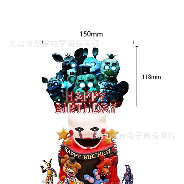 Fnaf Freddy Game Juhlakoristeilmapallot Midnight Bear Syntymäpäiväbanneri Kakun koristelukortti 12-inch balloons*20 pcs