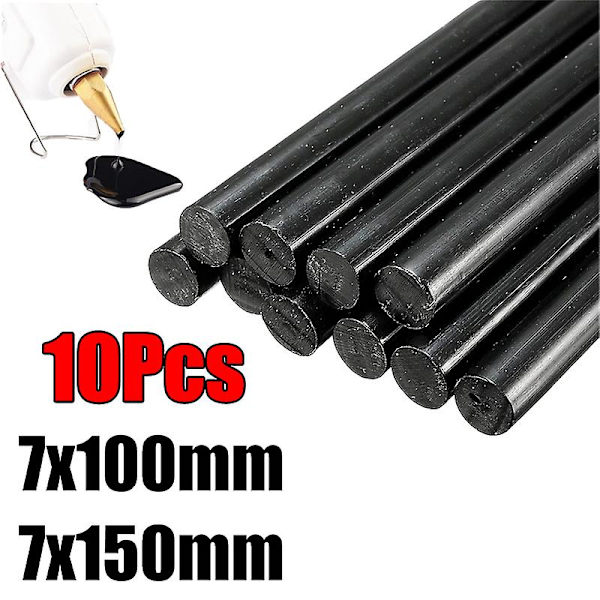 10 stk. 7x100mm 7x150mm Bilbulereparation limstifter Bilkarosseri Malerfri Bukereparation Sort Hot Melt Strip Reparation af limstiftværktøj| | 10Pcs 7x150mm 01