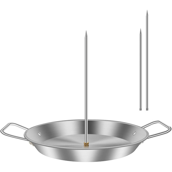 Rustfri BBQ vertikal grillspyd med 3 erstatningspigger Vertikal spydgrill