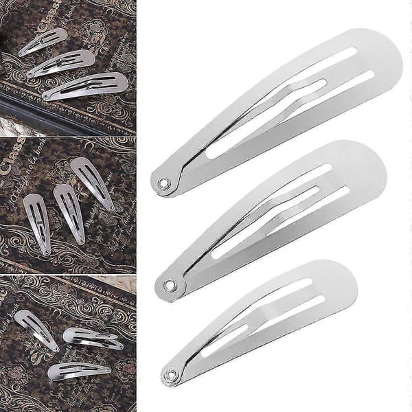 50 stk sølvfargede hårspenner, sløyfehodeplagg DIY 4-6 cm 5cm