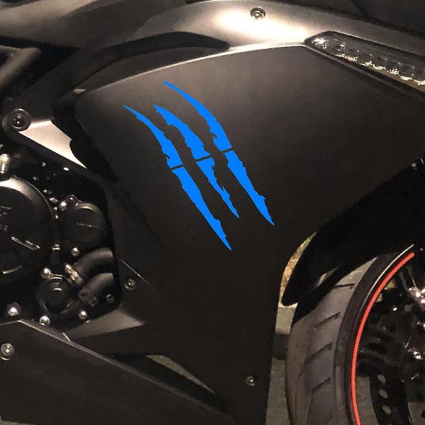 Motorcykel Bil Sticker Universal Monster Claw Ridset Stripe Decal Marker Reflekterende Vandtæt Moto Dekoration Tilbehør - Decals & amp; Klistermærker Blue