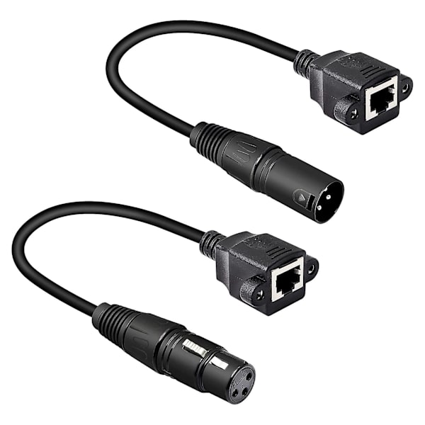 1 pari Xlr 3pin - Rj45 naaras sovitinkaapeli, xlr uros Rj45 verkkoliittimen jatkokaapelin käyttö