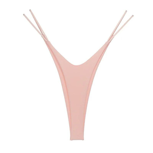 Uudet seksikkäät korkeahalkoiset stringit puuvillaiset naisten kaksinkertaiset bikinityyliset eurooppalaiset ja amerikkalaiset ohut vyö alusvaatteet WHITE M40-50kg