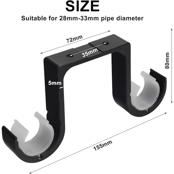 Tuki Pour Tringle Rideau 2 Pices Mural Double Support Tringle Rideaux Plafond En Alliage D'aluminium Antirouille Appropri Tringle Du Diamtre De 28