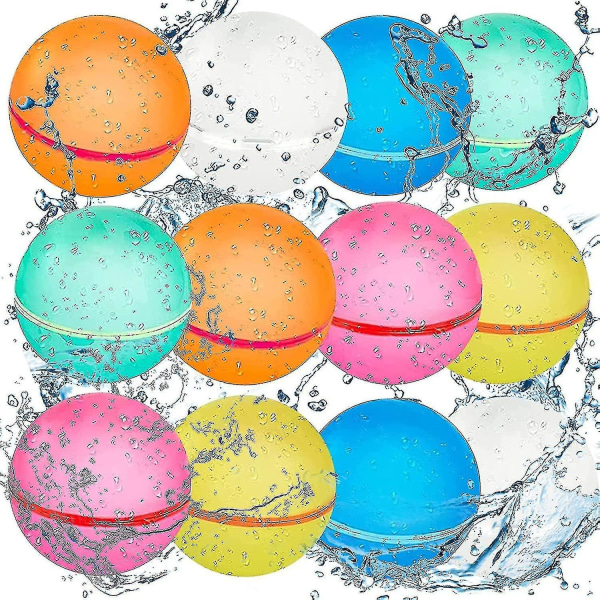 12 stk Genanvendelige vandballoner Vandbolde, bionedbrydelige vandballoner, bløde silikone vandballoner Selvforseglende Hurtigfyld Sommerspil For Børn Ou