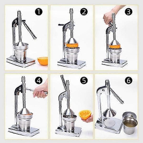 Manuel citruspresser, håndpresser i rustfrit stål, citron- og appelsinpresser