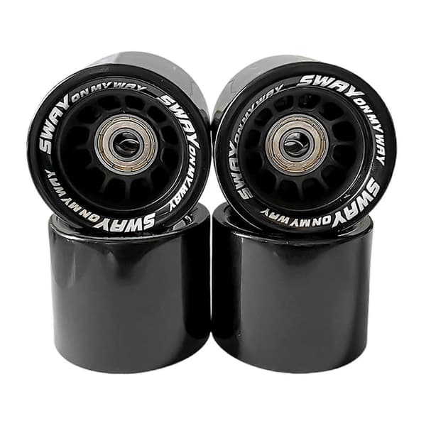 4-pack högelastiska longboard-hjul för streetsurfing, slitstarka hjul för smidig pendling och tricks, svarta Black