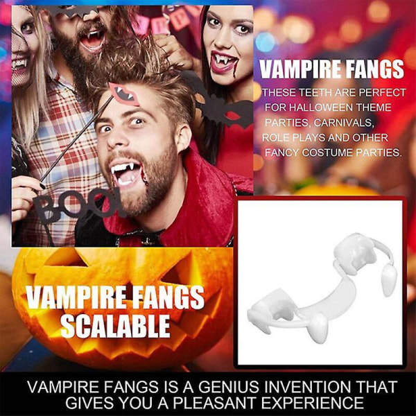 Halloween sisäänvedettävät vampyyrihampaat hammasproteesit Zombien hampaat Hampaat Cosplay Kamala