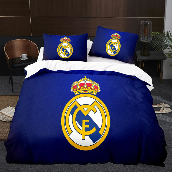 Ball Madrid Team Emblem K7# Säng Tredelad 3d Fotboll Tredelad Storlek Real Madrid cover 200cm