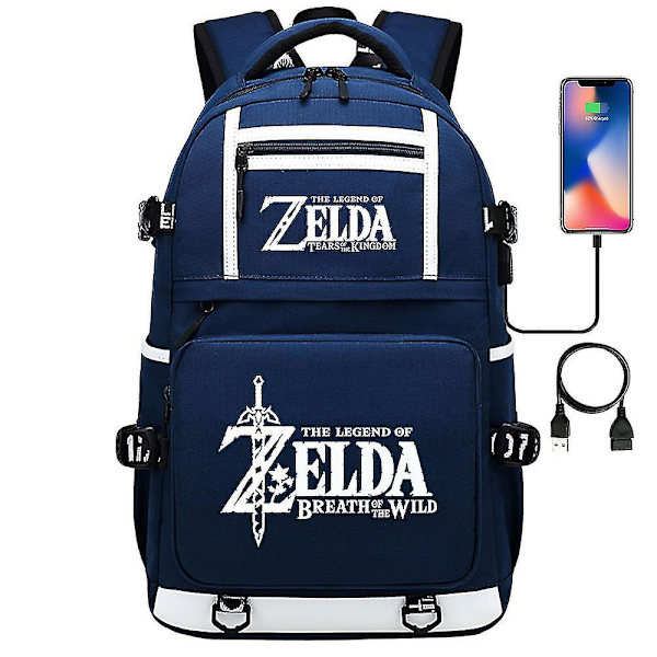Breath Of The Wild Eye Game Fans USB Ryggsäck - Cosplay Student Skolväska För Unisex - Resedator Laptopväskor 6