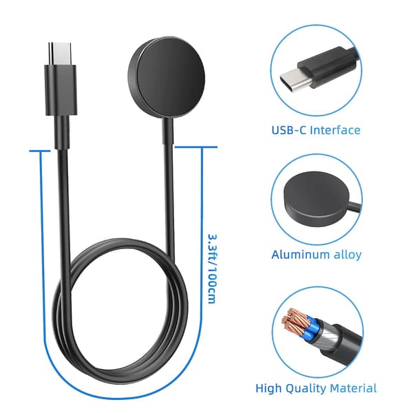 USB-C Oplader til Samsung Galaxy Watch 3/4/5/6/7, Active 1/2