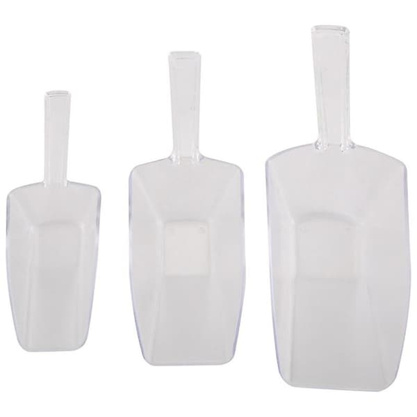 3-delt palleisskraberformet plastikskovl - Transparent