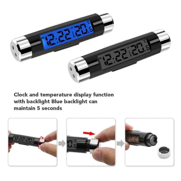 2-i-1 elektronisk klocka och termometer med LCD-display och automatisk temperaturmätning