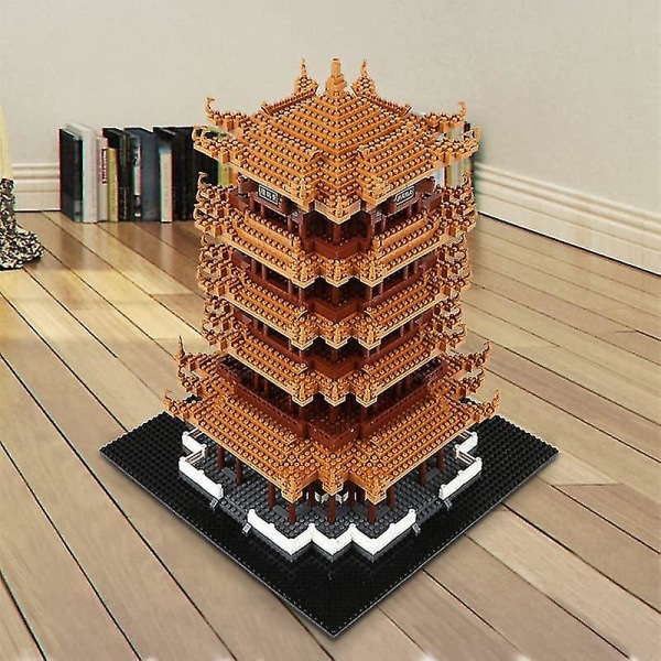 Yellow Crane Tower Mini Nano Building Blocks Sett, World Architecture Micro Diamond Blocks Murstein, Building Toy 3d Puzzle For Children Gift
