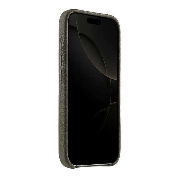 MELKCO-deksel kompatibelt med iPhone 16 Pro, magnetisk deksel i ekte kuskinn med bakside i PC Grey
