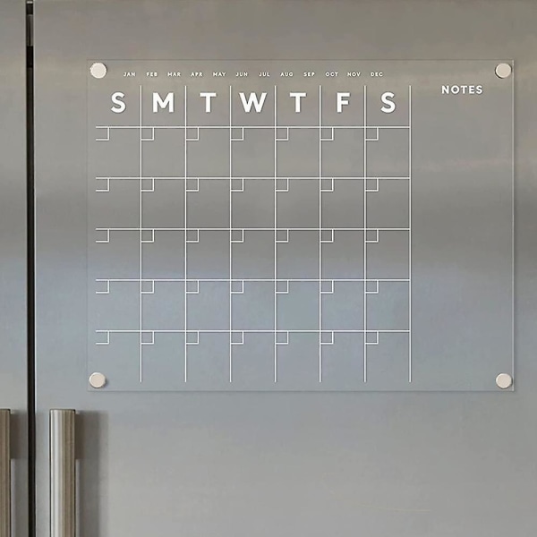 Akryl Magnetisk månads- och veckokalender för kylskåp med torr radering Set D8