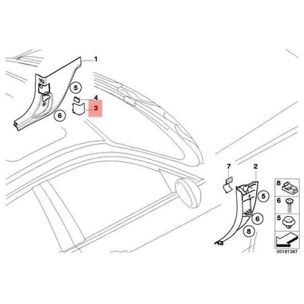 Til 3-serie E90 E91 E92 E93 Diagnosestikdæksel Obd Sort Lhd Panel Dekorativt Dæksel 5143714753