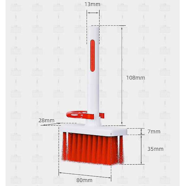 Tastaturrensebørste Renseverktøy for datamaskinhodetelefoner Brush-Black Red